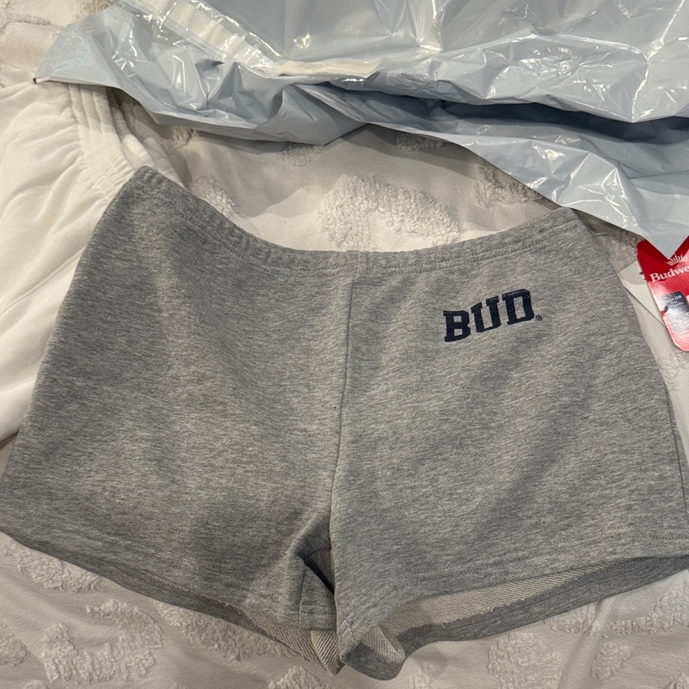 Gray BUD Logo Shorts